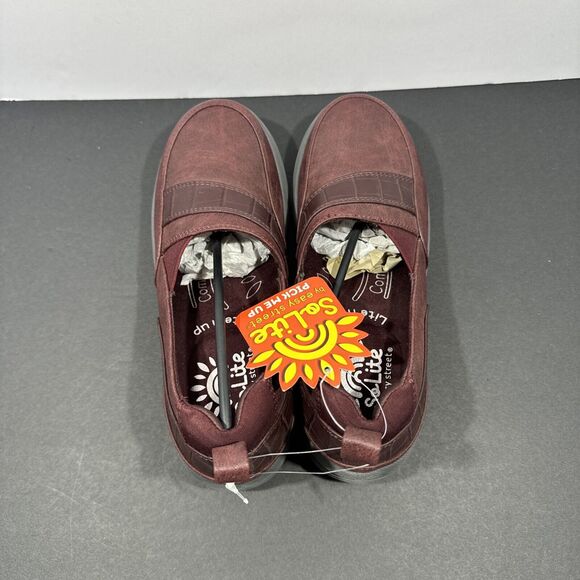 NEW So Lite by Easy Street Slip on Burgundy Clogs Women's Size 5 M - Picture 6 of 10